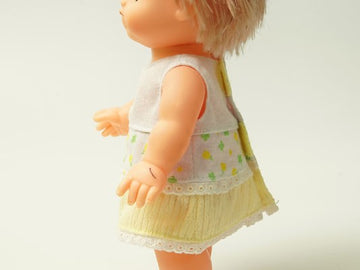 メルちゃん 服・小物 白と黄色の花柄ノースリーブワンピース